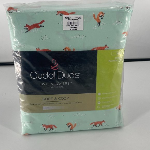 Cuddl Duds Bedding Cuddl Duds Fox Print Soft Cozy Sheets Set King Size Poshmark
